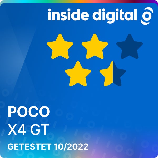 Poco X4 GT Testsiegel mit 3,5 von 5 Sternen