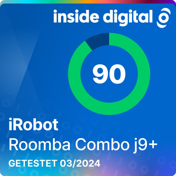 iRobot Roomba Combo j9+ Testsiegel mit 90 Prozent Testwertung