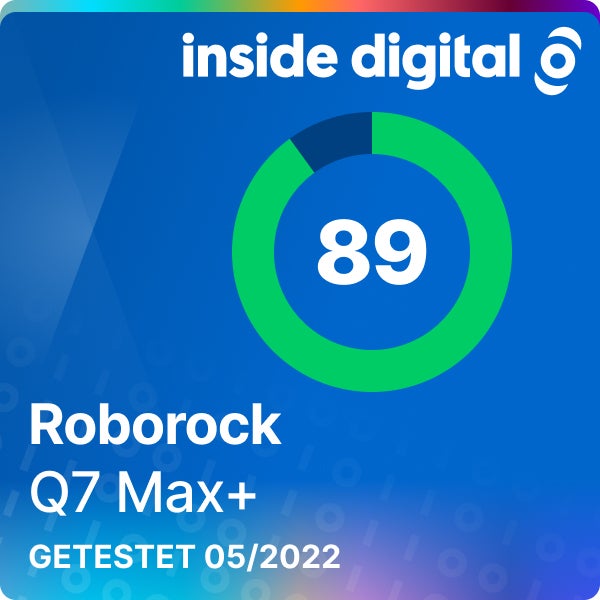 Roborock Q7 Max+ Testsiegel mit 89 Prozent Testwertung