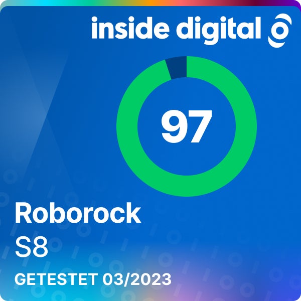 Roborock S8 Testsiegel mit 97 Prozent Testwertung