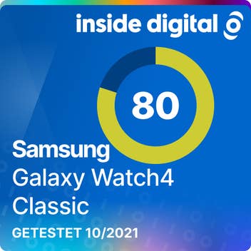 Test-Siegel zur Samsung Galaxy Watch5 Classic - 80 von 100 Punkten.