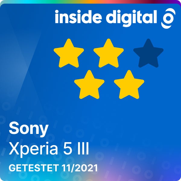 Testsiegel des Sony Xperia 5 III mit vier Stenen