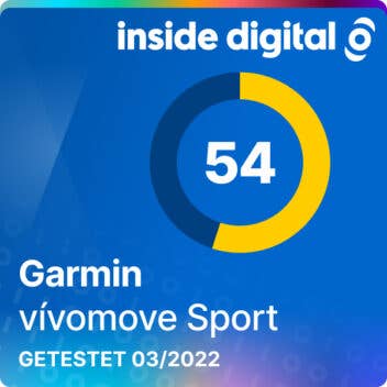 Testsiegel Garmin Vivomove Sport Hybrid-Smartwatch