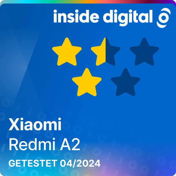 Xiaomi Redmi A2 Testsiegel mit 2,5 von 5 Sternen