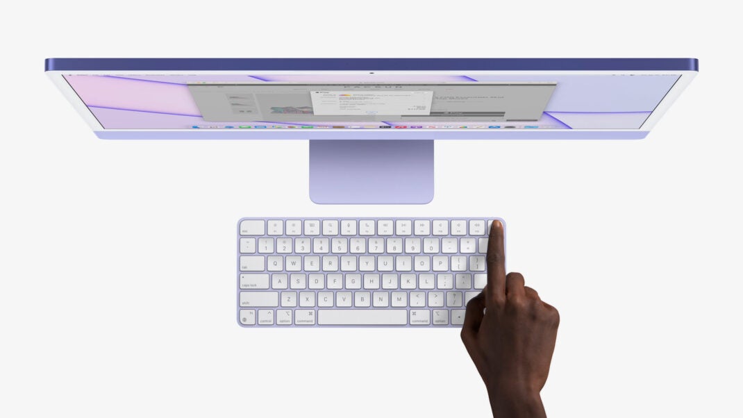 Das neue Magic Keyboard mit Touch ID im Einsatz