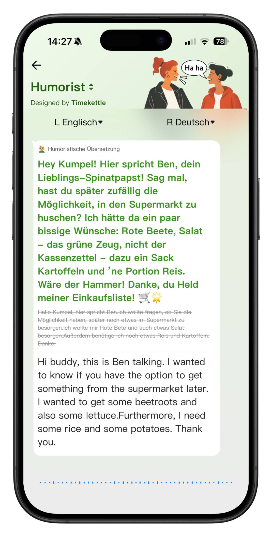 Die Timekettle-App