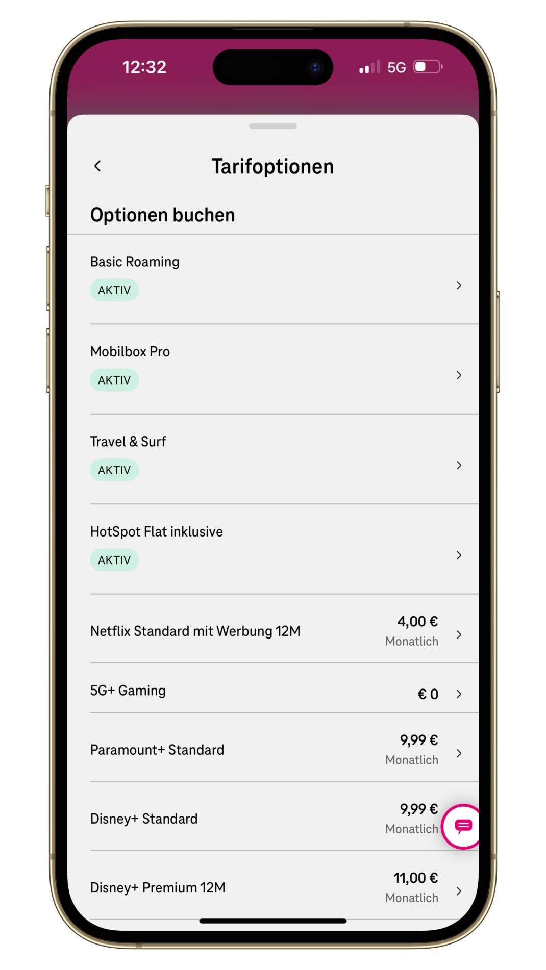 5G+ Gaming in der Mein Magenta App der Telekom