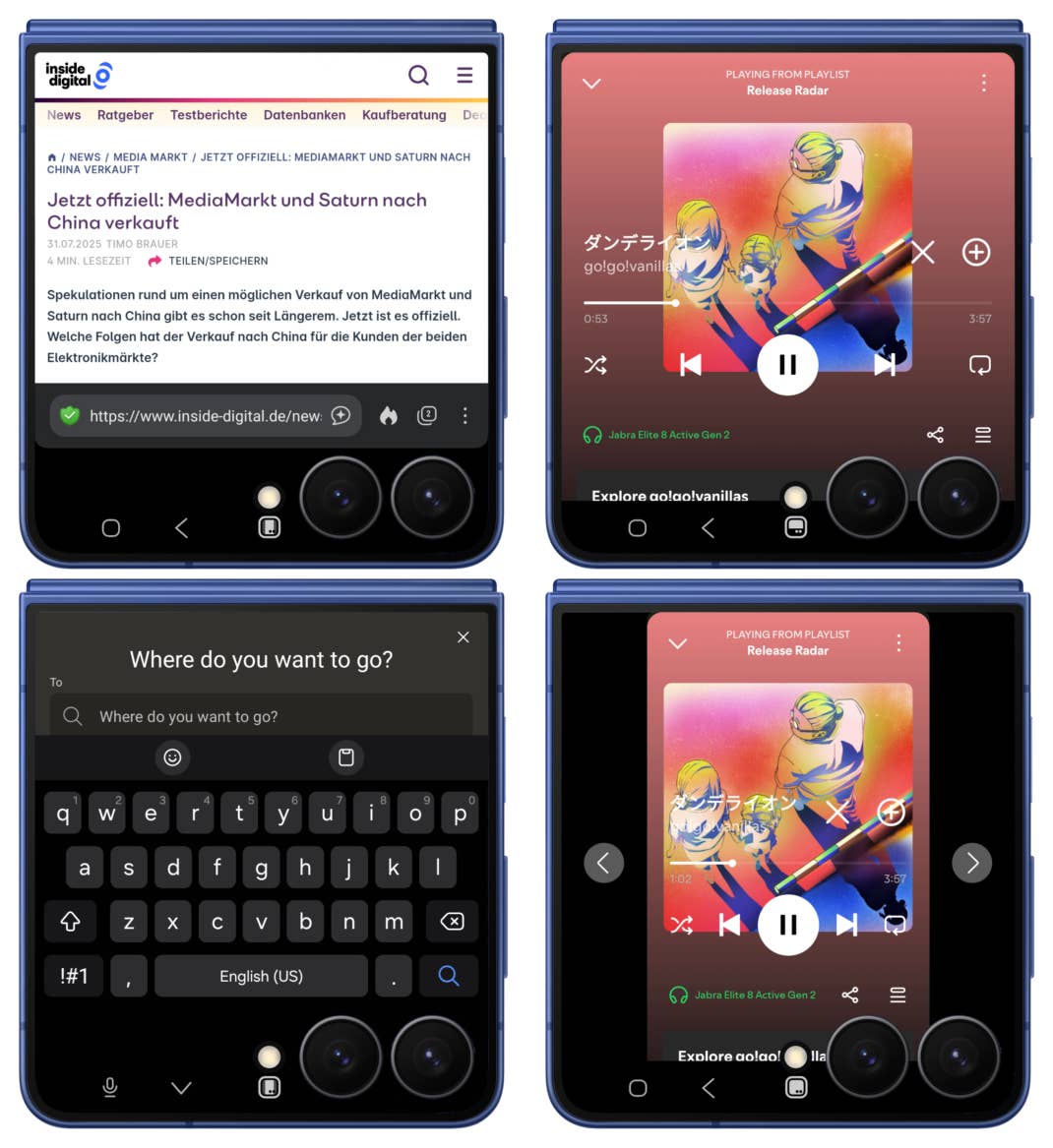 Nicht jede App passt sich gut an das externe Display an.