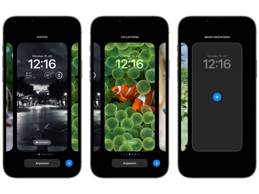 Mehrere Sperrbildschirme in iOS 16