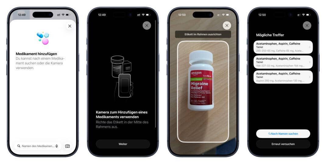 iOS kann einige Medikamente auch am Bild erkennen