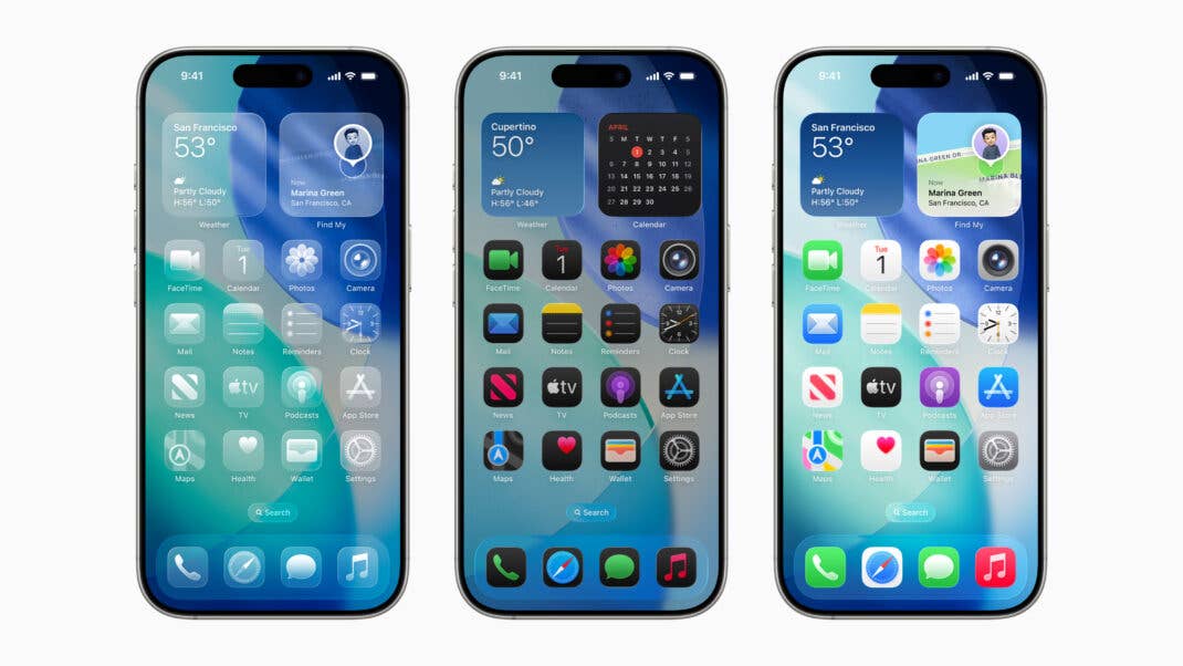 iOS 26 mit drei Designs zur Wahl
