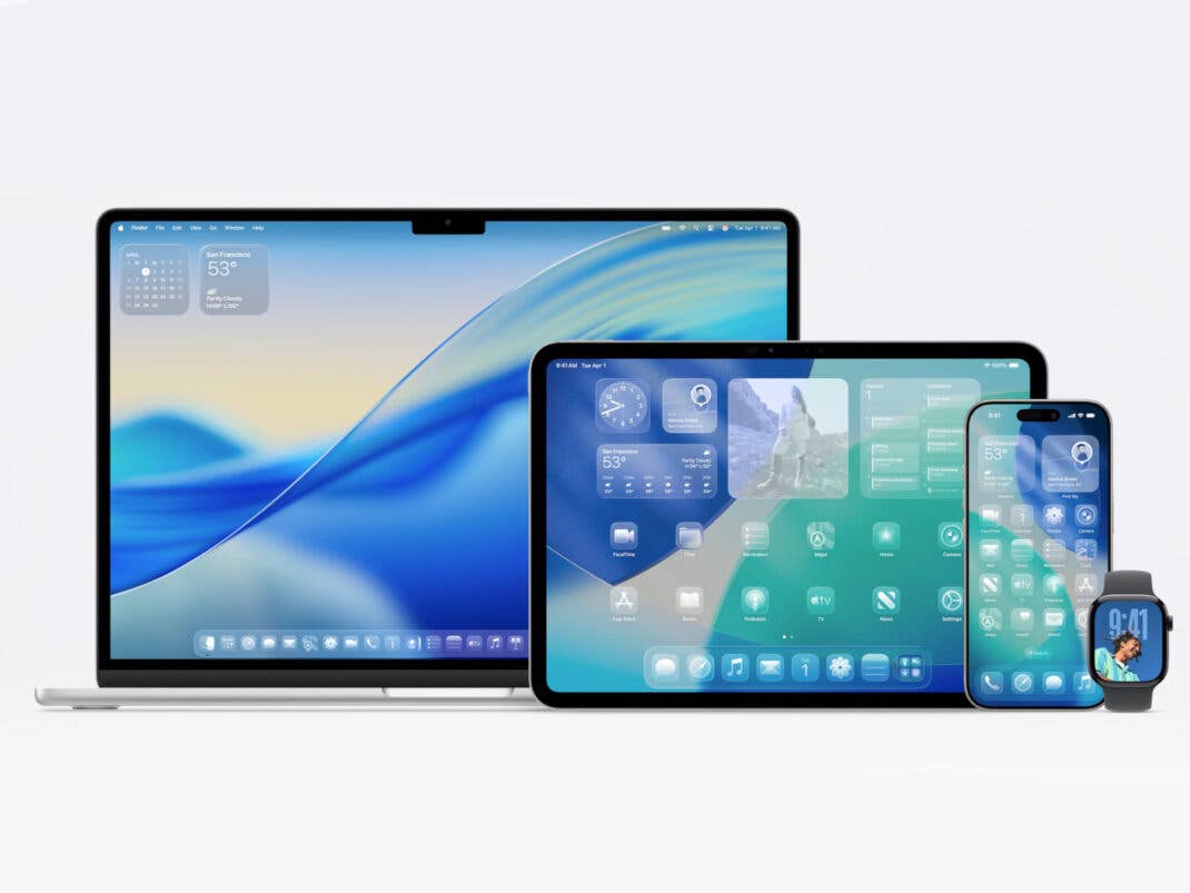 Liquid Glass Design auf allen Apple-Geräten