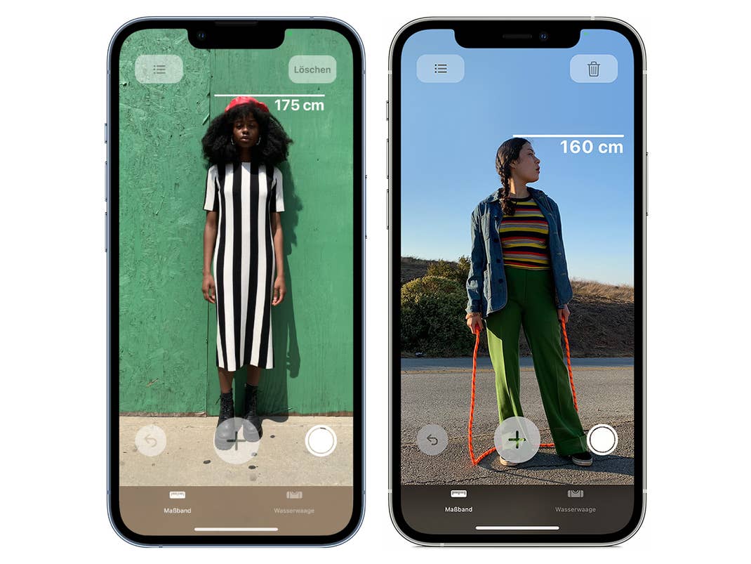 Die Maßband-App in aktuellen iOS-Versionen kann auch die Größe von Personen messen