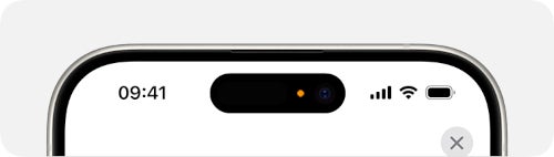iOS orangener Punkt Status-Bar auf Display.