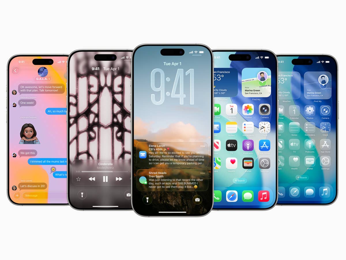 mehrere iPhones mit iOS 26 von Apple
