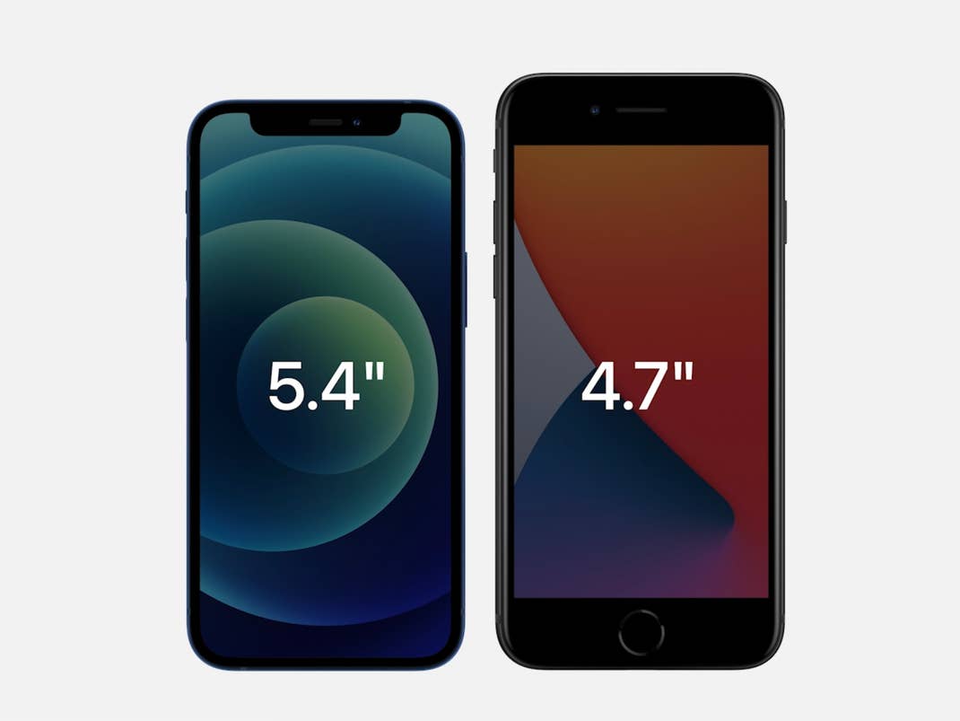 Das iPhone 12 mini im Größenvergleich