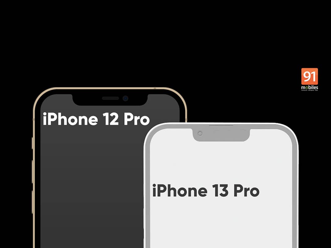 Die Notch des iPhone 12 Pro und iPhone 13 Pro im direkten Vergleich