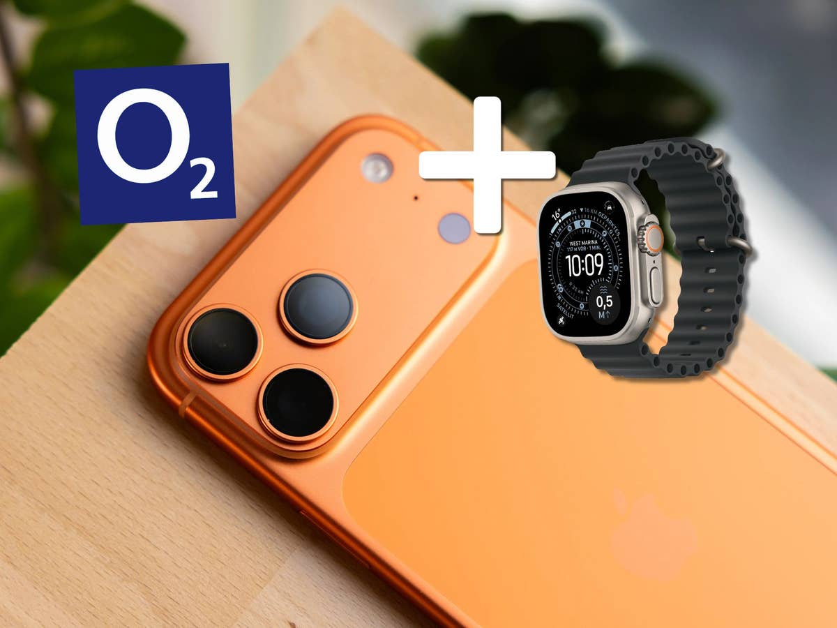 iphone-17-pro-max-mit-apple-watch-3-ultra-im-o2-bundle das iPhone 17 Pro Max mit der Apple Watch Ultra 3 und dem O2-Logo