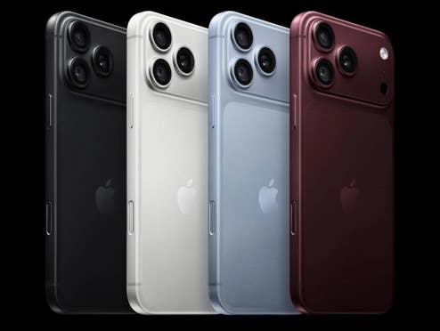iPhone 18 Pro Max in verschiedenen Farben vor schwarzem Hintergrund