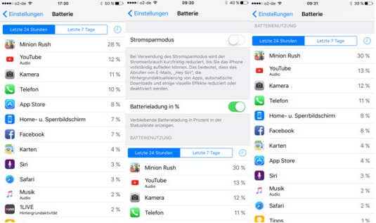 iPhone 6s Akkuwerte iPhone 6s Akkuwerte