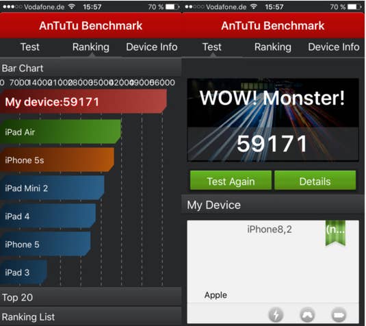 iPhone 6s Plus AnTuTu-Benchmarktest