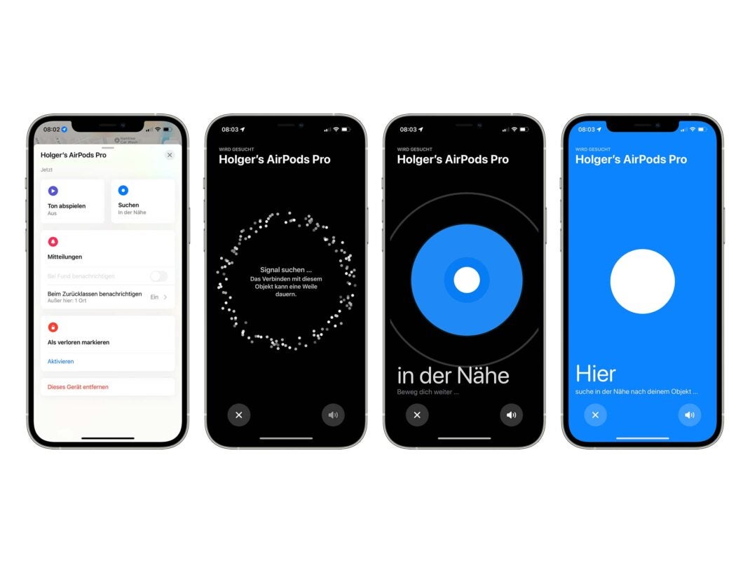 Die neuen Suchfunktionen der AirPods in der Wo ist?-App