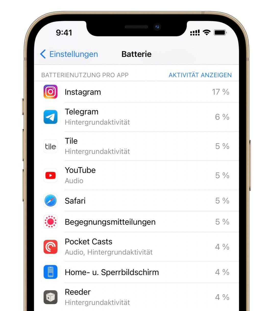 Diese Apps kosten bei meinem iPhone die meiste Akkulaufzeit