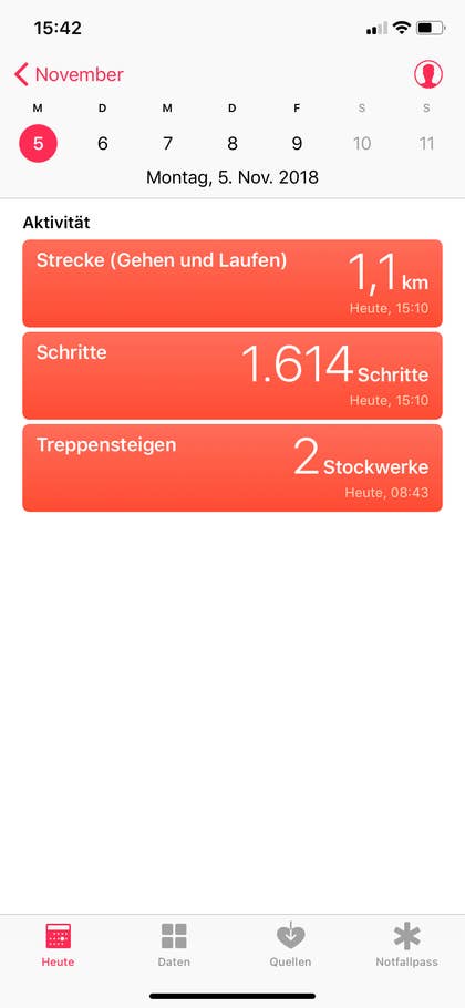 Health-App im iPhone XR