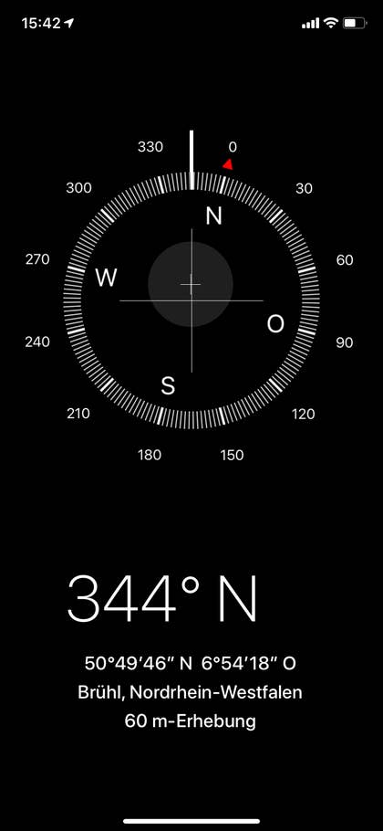Kompass-Funktion des iPhone XR