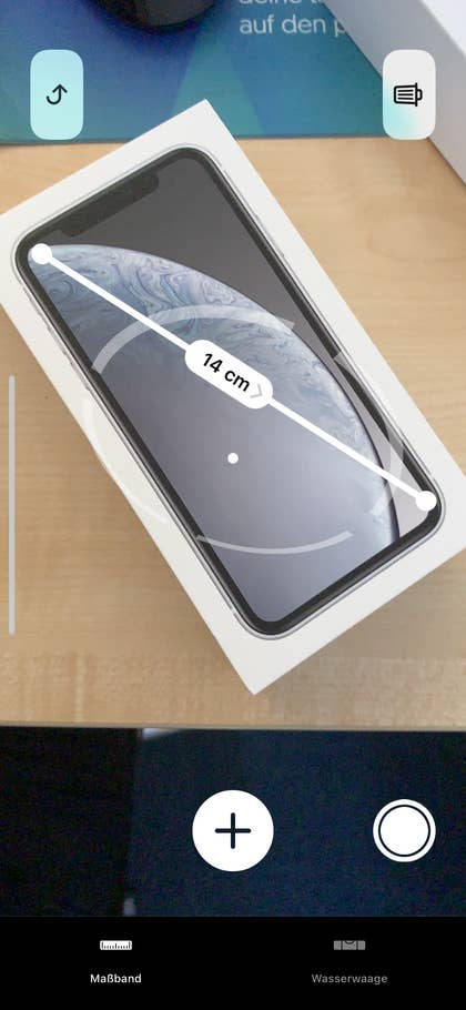 Maßband im iPhone XR