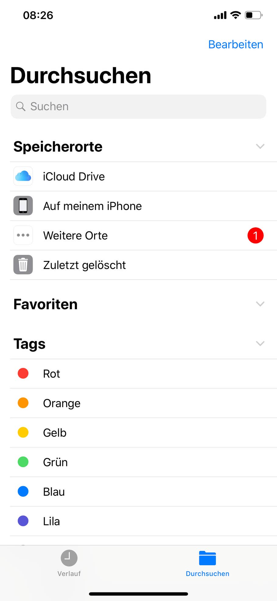 Datei-Manager des iPhone XS Max