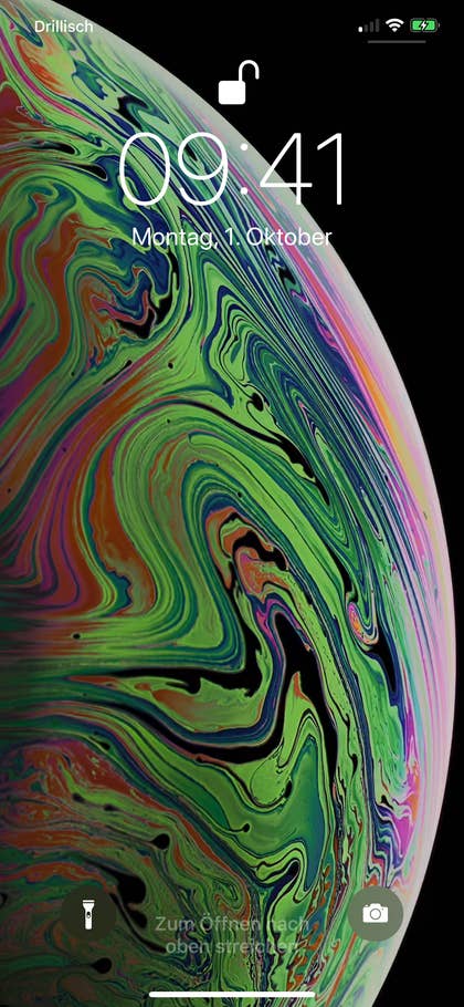 Sperrbildschirm des iPhone XS Max.