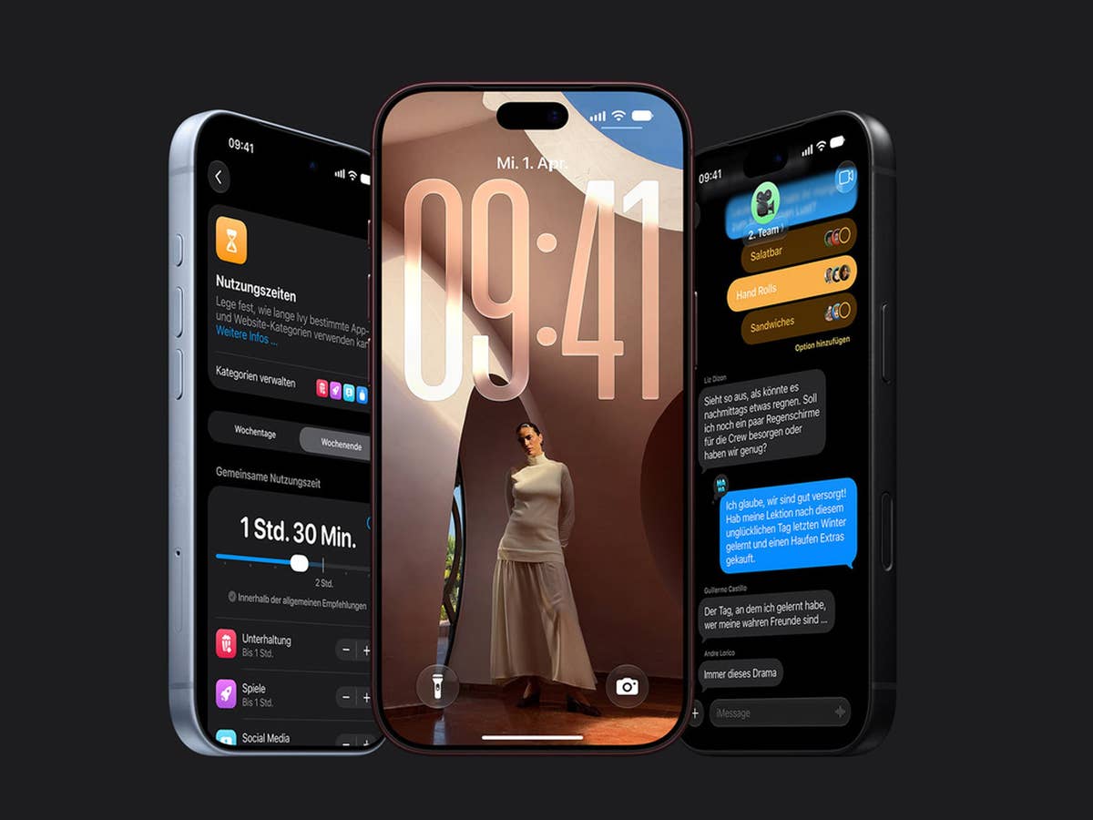 iPhone 18 Max Pro Das iPhone 18 Max Pro in drei unterschiedlichen Ansichten