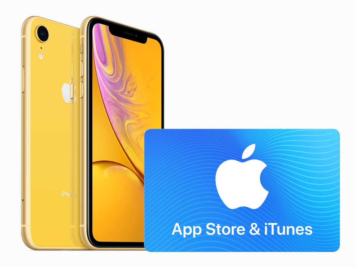 iPhone XR und Apple iTunes Geschenkkarte