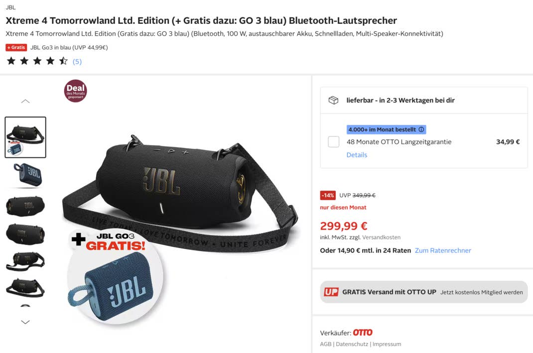 JBL Xtreme 4 Bluetooth-Box im Angebot bei Otto