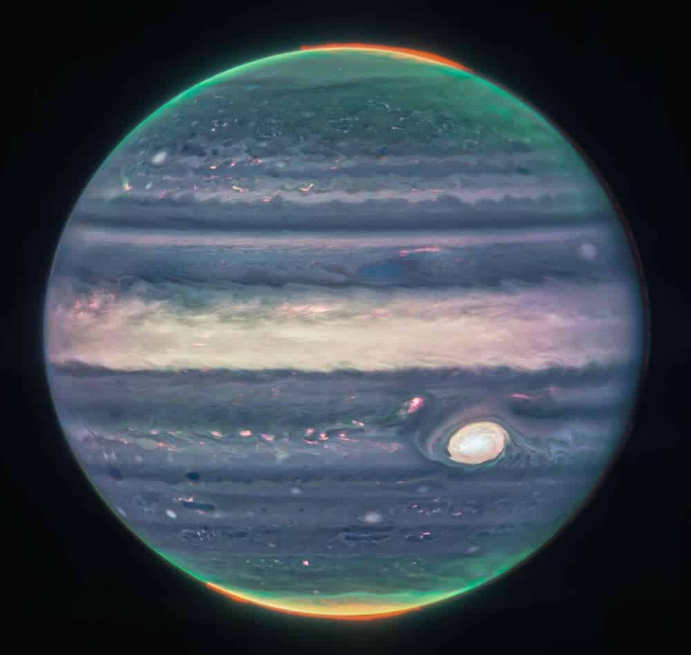 Der Planet Jupiter in einer Infrarotaufnahme
