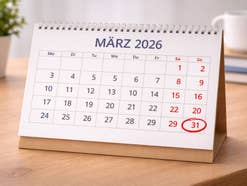 Kalender März 2026 mit dem 31. März rot umkreist