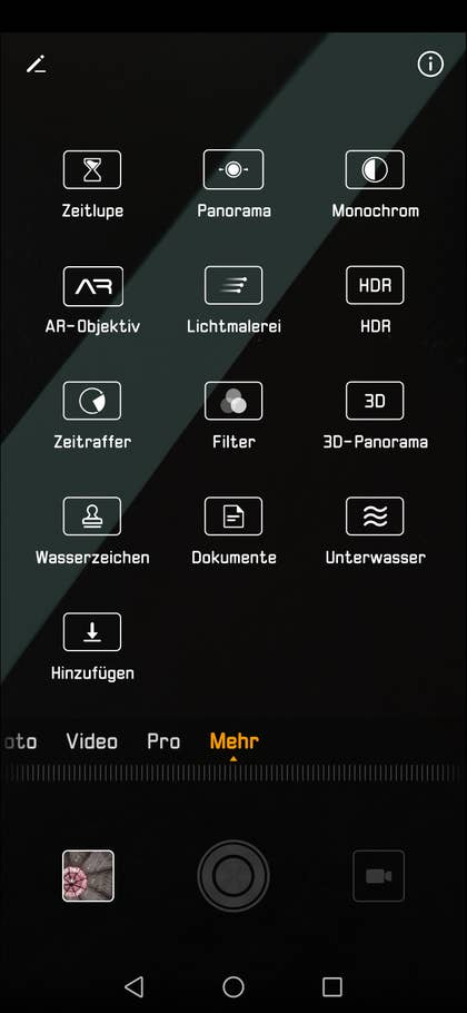 Kamera-App des Huawei Mate 20 Pro