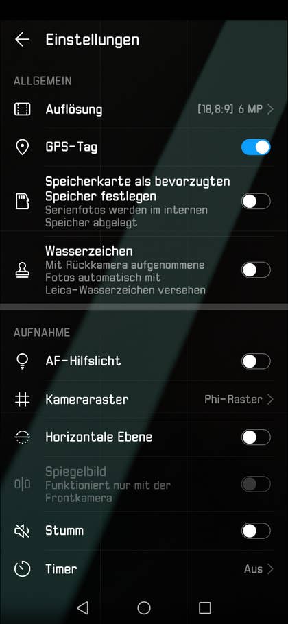 Kamera-App des Huawei Mate 20 Pro