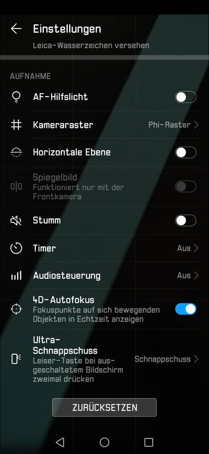 Kamera-App des Huawei Mate 20 Pro