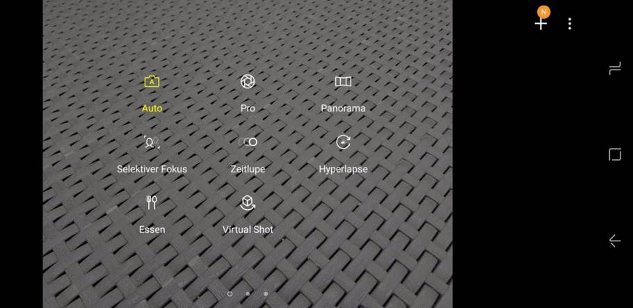 Kamera-App des Samsung Galaxy S8+