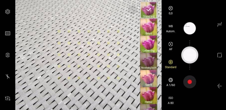 Kamera-App des Samsung Galaxy S8+