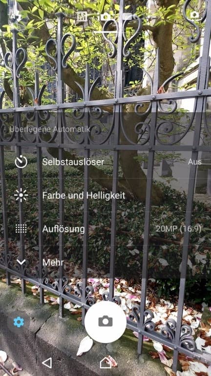 Kamera-App des Sony Xperia XA1