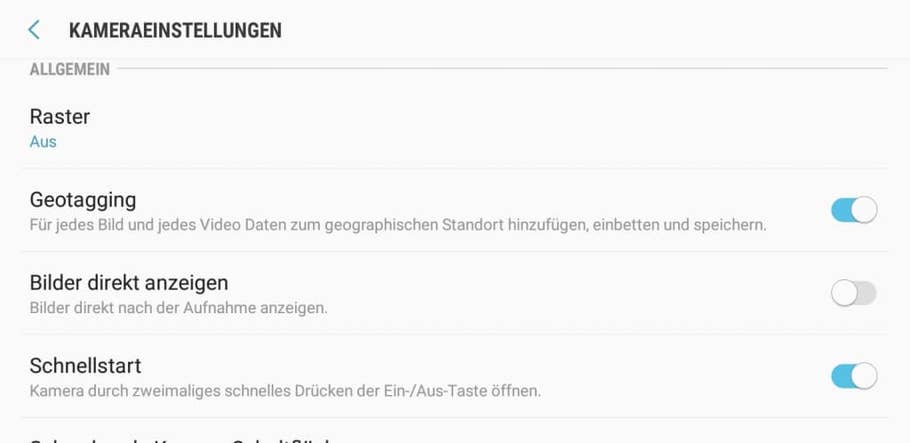 Kamera-Software des Galaxy A6