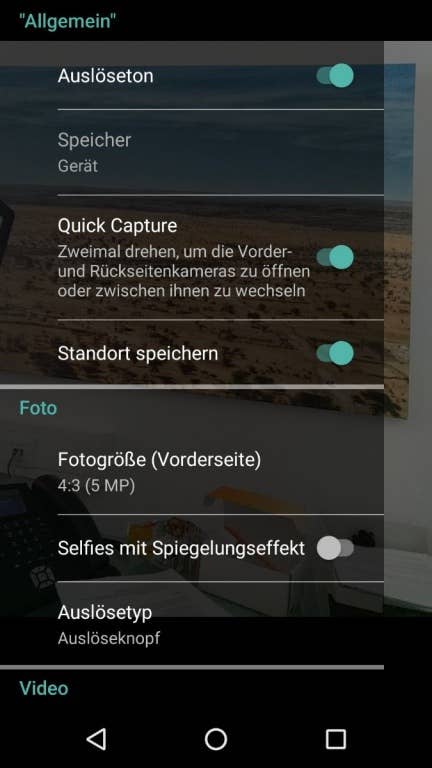 Kamera-Software des Lenovo Moto G4