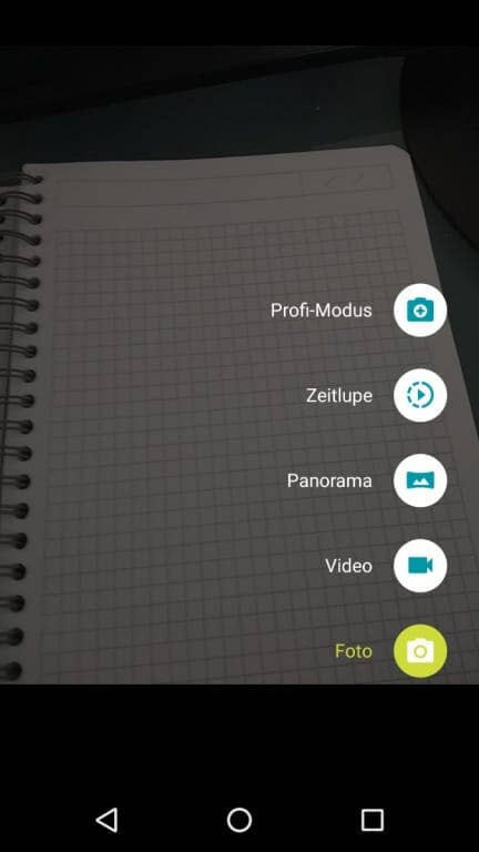 Kamera-Software des Lenovo Moto G4