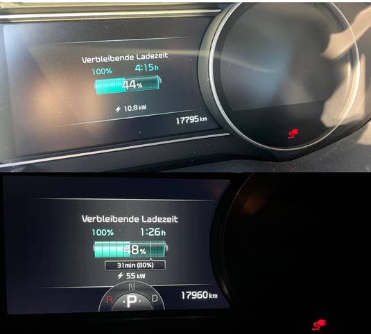 Ladeanzeigen im Kia e-Niro