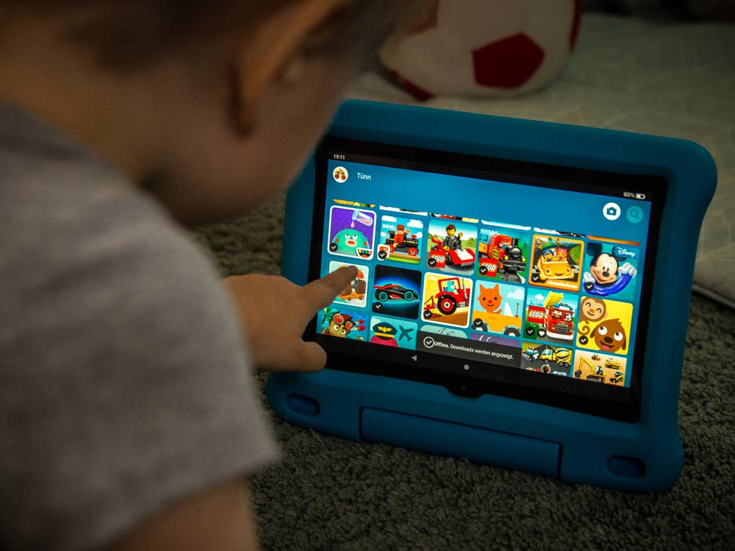 Kinder-Tablet im Test: Der Startbildschirm des Amazon Fire HD 8 Kids Edition