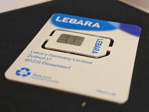 Eine SIM-Karte von Lebara