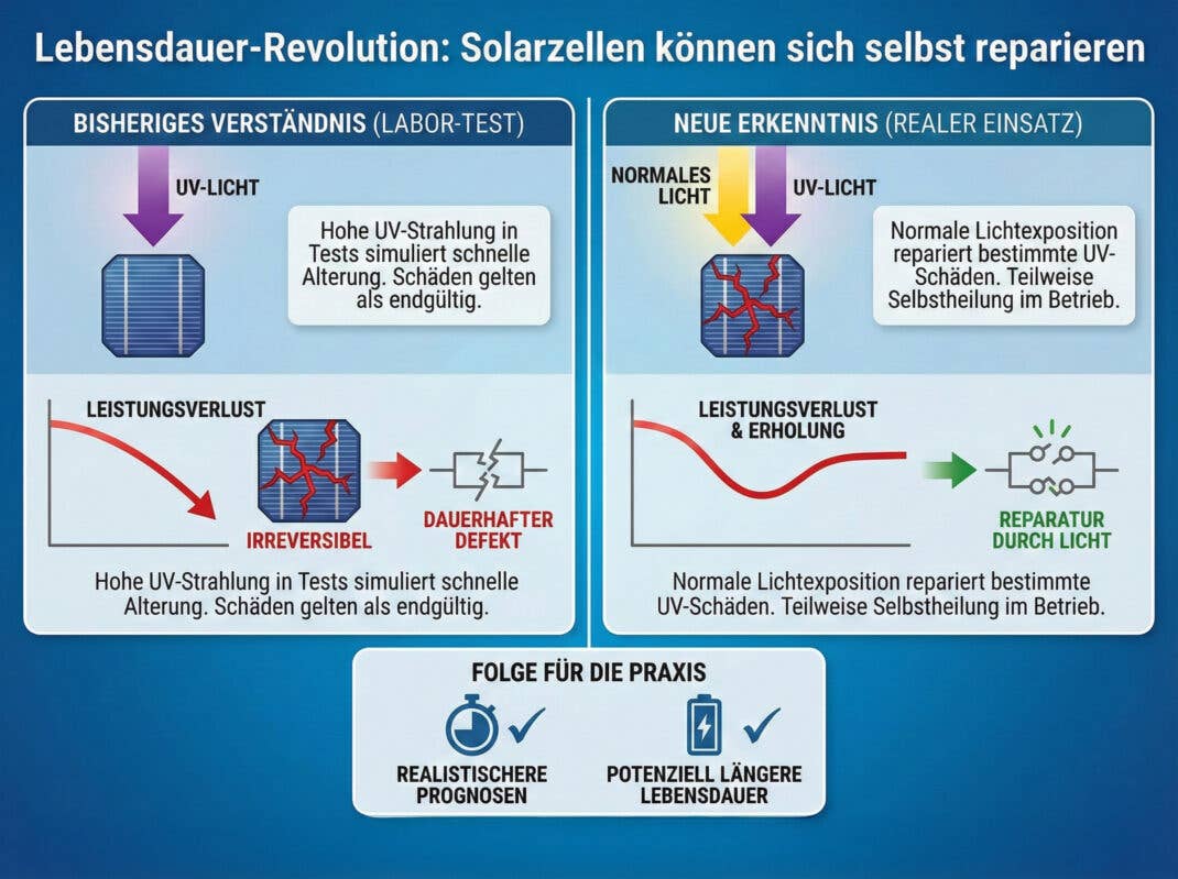 Lebensdauerrevolution - Solarzellen können sich selbst reparieren